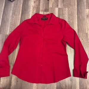 Jones New York Vibrant Red Button-Down Shirt
